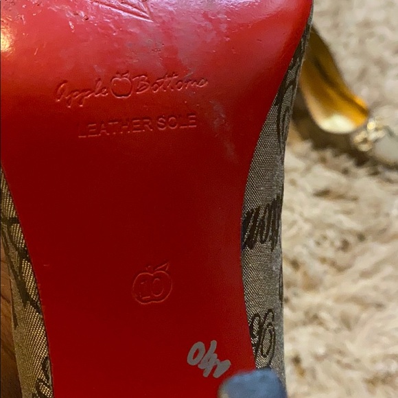 Gold Apple Bottoms Pumps - Picture 5 of 5